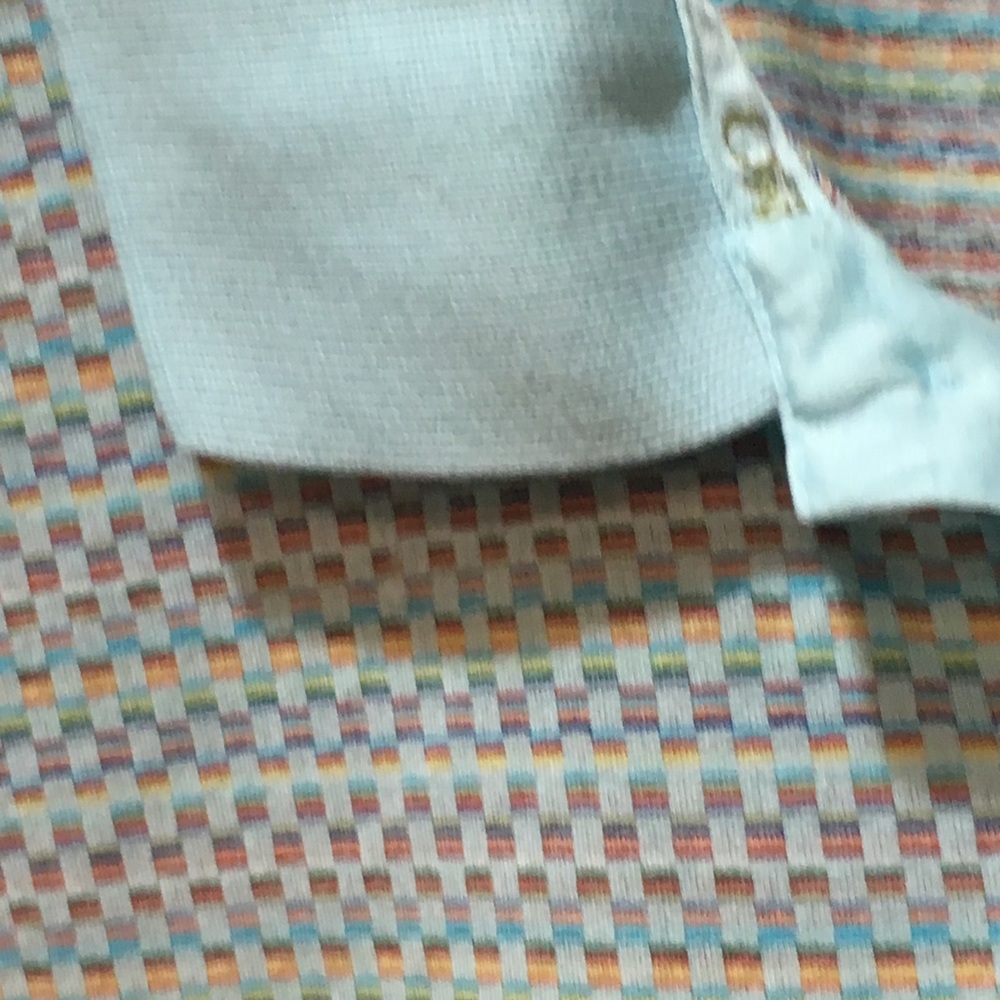 Como Made in Italy Blue Textured  Polo Shirt Large